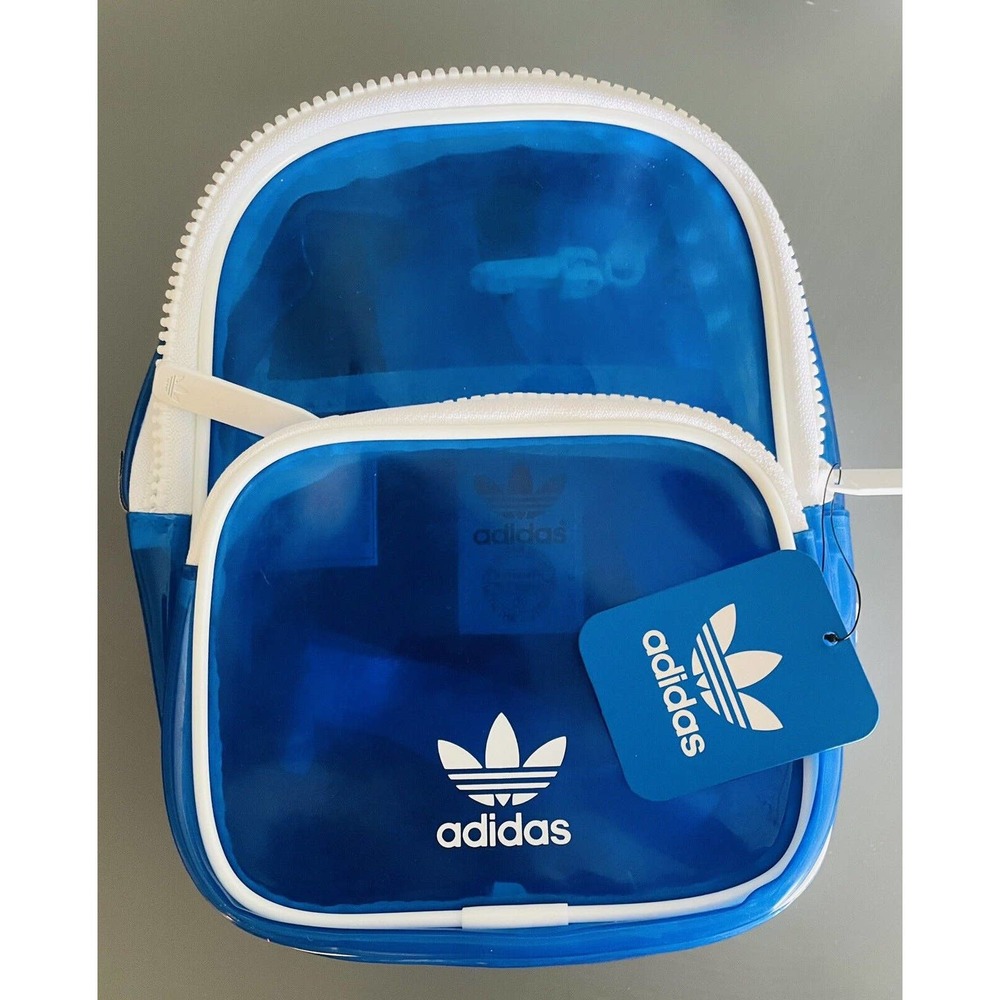 adidas Originals Women's Clear Mini Backpack, Bluebird/White, One Size
